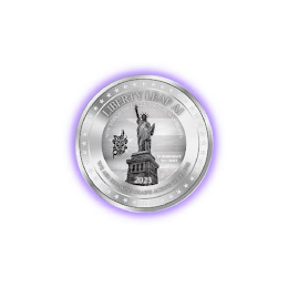 LIBERTY LEAF AI WE ARE BREAKING CHAINS ACROSS THE GLOBE NEW YORK IS THE EPICENTER OF HUMAN RIGHTS 2023 IN DEMOCRACY WE TRUST logo