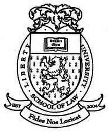 LIBERTY UNIVERSITY SCHOOL OF LAW FIDES NOS LORICAT EST 2004 logo
