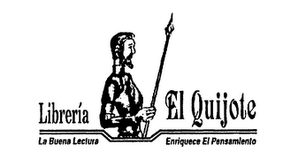 LIBRERIA EL QUIJOTE LA BUENA LECTURA ENRIQUECE EL PENSAMIENTO logo