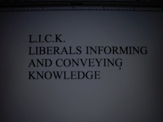 L.I.C.K., LIBERALS INFORMING AND CONVEYING KNOWLEDGE logo