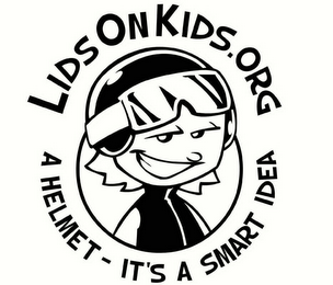 LIDS ON KIDS.ORG A HELMET - IT'S A SMART IDEA logo