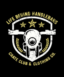 LIFE BEHIND HANDLEBARS CRATE CLUB & CLOTHING CO. logo