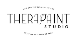 LIFE CAN THROW A LOT AT YOU, IT'S TIME TO THROW IT BACK. THERAPAINT STUDIO logo