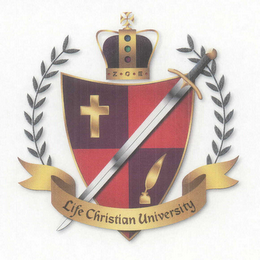 LIFE CHRISTIAN UNIVERSITY Z O E logo