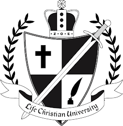 LIFE CHRISTIAN UNIVERSITY Z O E logo