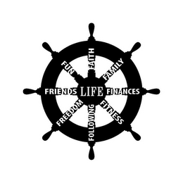 LIFE FAITH FAMILY FINANCES FITNESS FOLLOWING FREEDOM FRIENDS FUN logo