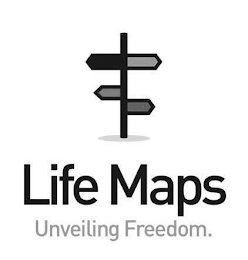 LIFE MAPS UNVEILING FREEDOM. logo