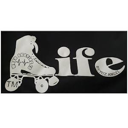 LIFE WHEN SKATING IS TM BYMIZ ANGEL logo