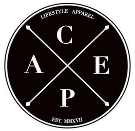 LIFESTYLE APPAREL XCAPE EST. MMXVII logo