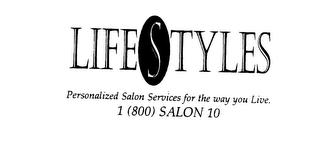 LIFESTYLES PERSONALIZED SALON SERVICES FOR THE WAY YOU LIVE. 1 (800) SALON 10 logo