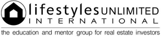 LIFESTYLES UNLIMITED INTERNATIONAL THE EDUCATION AND MENTOR GROUP FOR REAL ESTATE INVESTORS logo