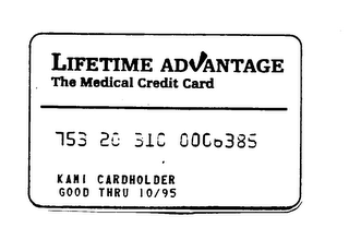 LIFETIME ADVANTAGE THE MEDICAL CREDIT CARD logo
