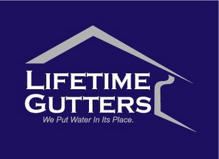LIFETIME GUTTERS   WE PUT WATER IN ITS PLACE. logo