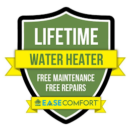 LIFETIME WATER HEATER FREE MAINTENANCE FREE REPAIRS EASE COMFORT logo