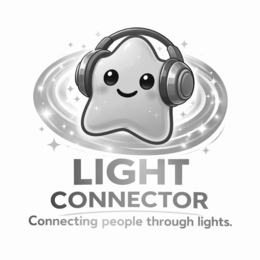 LIGHT CONNECTOR CONNECTING PEOPLE THROUGH LIGHTS. logo
