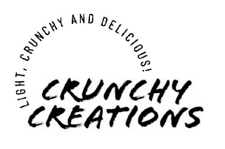LIGHT, CRUNCHY AND DELICIOUS! CRUNCHY CREATIONS logo