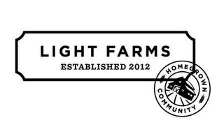LIGHT FARMS ESTABLISHED 2012 HOMEGROWN COMMUNITY logo