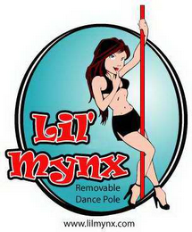 LIL' MYNX REMOVABLE DANCE POLE WWW.LILMYNX.COM logo