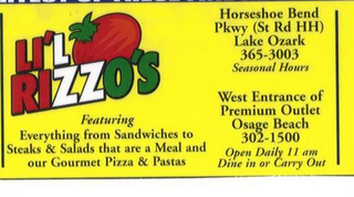 LI'L RIZZO'S FEATURING EVERYTHING FROM SANDWICHES TO STEAKS & SALADS THAT ARE A MEAL AND OUR GOURMENT PIZZA & PASTAS logo