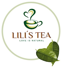 LILI'S TEA LOVE IS NATURAL logo