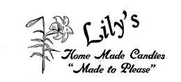 LILY'S HOME MADE CANDIES "MADE TO PLEASE" logo