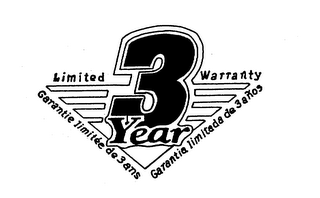 LIMITED 3 YEAR WARRANTY GARANTIE LIMITEE DE BANS GARANTIA LIMITADA DE 3 ANOS logo