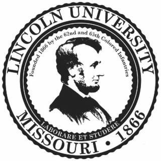 LINCOLN UNIVERSITY MISSOURI 1866 LABORARE ET STUDERE FOUNDED 1866 BY THE 62ND AND 65TH COLORED INFANTRIES logo