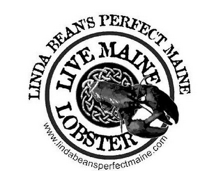 LINDA BEAN'S PERFECT MAINE LIVE MAINE LOBSTER WWW.LINDABEANSPERFECTMAINE.COM logo