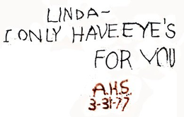 LINDA - I ONLY HAVE EYE'S FOR YOU A.H.S. 3-31-77 logo