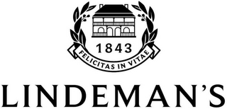 LINDEMAN'S 1843 FELICITAS IN VITAE logo