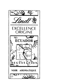 LINDT EXCELLENCE ORIGINE ECUADOR DEGUSTATION NOIR AROMATIQUE logo