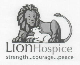 LIONHOSPICE STRENGTH...COURAGE...PEACE logo
