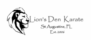 LION'S DEN KARATE ST AUGUSTINE, FL EST. 2006 logo