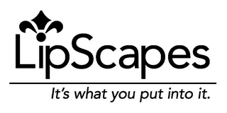 LIPSCAPES IT'S WHAT YOU PUT INTO IT. logo