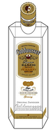 LIQUEUR 1598 ANNO 1598 ANNO 1598 GOLDWASSER 1598 ORIGINAL DANZIGER GOLDWASSER 1598 LIQUEUR DANZIG DER LACHS 22 KARAT ANNO 1598 DISTILLERY DER LACHS 159 DL GEGR. ANNO 1598 I. WED-LING WWE & EYDAM DIRCK HEKKER DISTILLERY DER LACHS GERMANY ORIGINAL DANZIGER GOLDWASSER ORIGINAL DANZIG I. WED-LING WWE & EYDAM DIRCK HEKKER logo