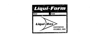 LIQUI-FORM LIQUI-BOX CORPORATION COLUMBUS, OHIO MODEL SERIAL logo