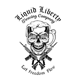 LIQUID LIBERTY BREWING COMPANY X LET FREEDOM FLOW logo
