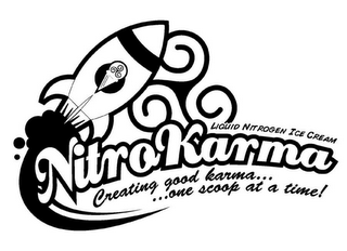 LIQUID NITROGEN ICE CREAM NITROKARMA CREATING GOOD KARMA... ...ONE SCOOP AT A TIME! logo