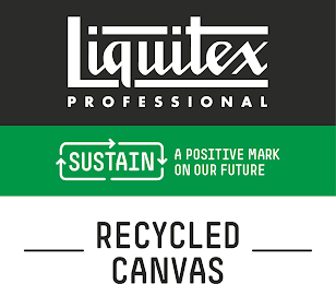 LIQUITEX PROFESSIONAL SUSTAIN A POSITIVE MARK ON OUR FUTURE RECYCLED CANVAS logo
