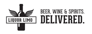 LIQUOR LIMO BEER, WINE & SPIRITS. DELIVERED. logo