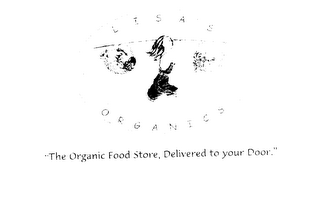 LISA'S ORGANICS "THE ORGANIC FOOD STORE, DELIVERED TO YOUR DOOR" logo
