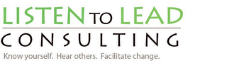LISTEN TO LEAD CONSULTING. KNOW YOURSELF. HEAR OTHERS. FACILITATE CHANGE. logo