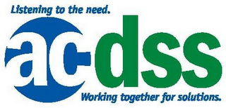 LISTENING TO THE NEED ACDSS WORKING TOGETHER FOR SOLUTIONS. logo