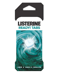 LISTERINE READY! TABS CHEW SWISH SWALLOW L logo