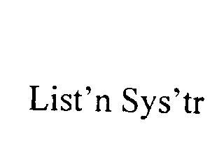 LIST'N SYS'TR logo