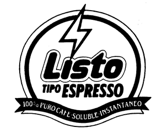 LISTO TIPO ESPRESSO 100% PURO CAFE SOLUBLE INSTANTANEO logo