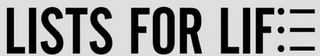 LISTS FOR LIFE logo