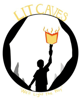 LIT CAVES "WE'LL LIGHT THE WAY" logo