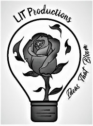 LIT PRODUCTIONS IDEAS THAT BLOOM logo