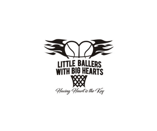 LITTLE BALLERS WITH BIG HEARTS HAVING HEART IS THE KEY logo
